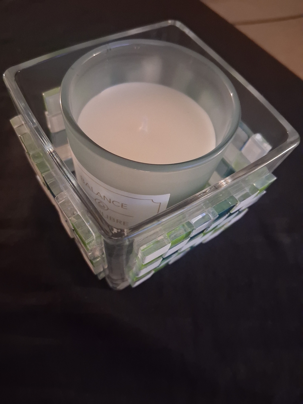 White Scented Candle in Frosted Glass Holder - Home Accents